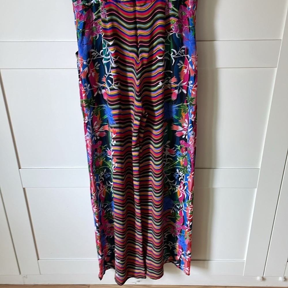 SALONI Loretta Jumpsuit in Meadow Silk Spaghetti Strap Colorful Floral - Picture 10 of 11